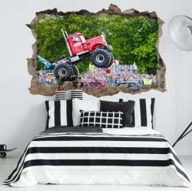 Vinilos paredes big pete monster truck 3d