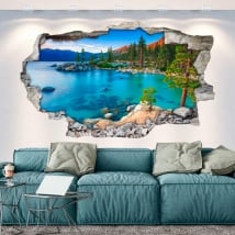 Vinilos paredes sand harbor lago tahoe sierra nevada 3d