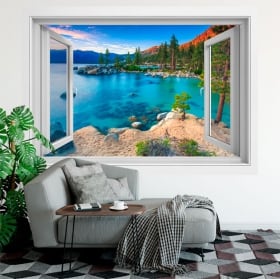 Vinilos ventanas sand harbor lago tahoe sierra nevada 3d