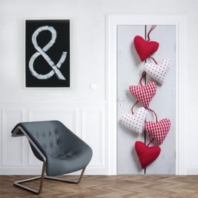 Vinilos para puertas y armarios corazones