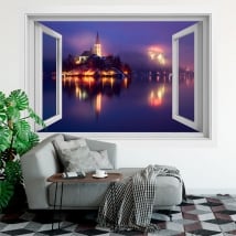 Vinilos decorativos ventanas eslovenia bled 3d