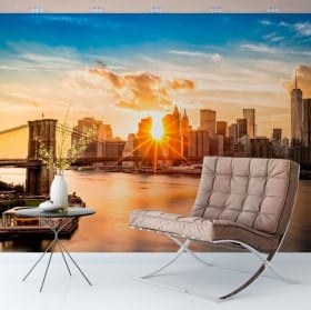 Fotomurales atardecer puente de brooklyn manhattan