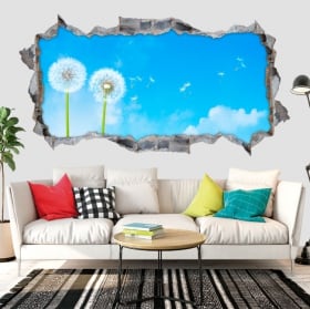 Vinilos decorativos flores diente de león 3d