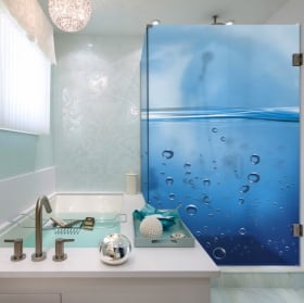 Vinilos mamparas del baño burbujas en el agua