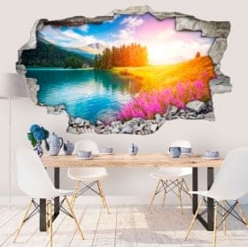 Vinilos decorativos lago champf&egrave;r suiza 3d