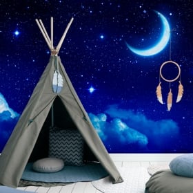 Fotomurales de vinilos luna y estrellas