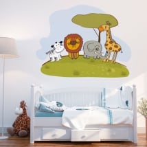 Vinilos decorativos animales infantiles zoo