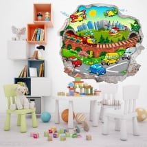 Vinilos decorativos ciudad infantil 3d