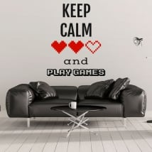 Vinilos decorativos frases keep calm and play games