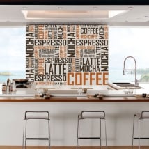 Vinilos decorativos y pegatinas café textos