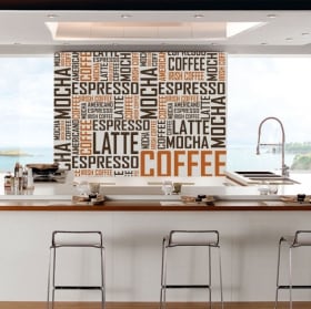 Vinilos decorativos y pegatinas café textos