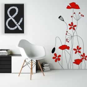 Vinilos decorativos y pegatinas flores rojas