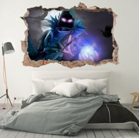 Vinilos videojuegos fortnite agujero pared 3d