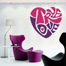 Pegatinas y vinilos decorativos coraz&oacute;n true love