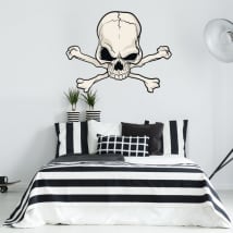 Vinilos decorativos calavera y huesos