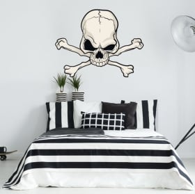 Vinilos decorativos calavera y huesos