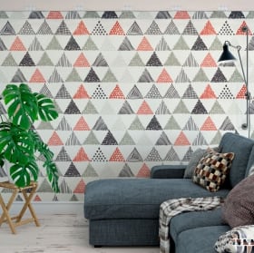 Fotomurales de vinilos triángulos decoración nórdica