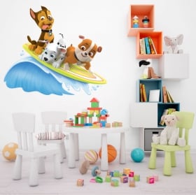 Pegatinas la patrulla canina surf marshall rubble y chase