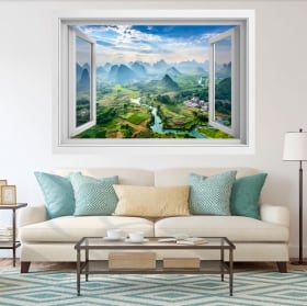 Vinilos decorativos ventanas ciudad guilin china 3d