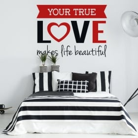 Vinilos paredes frase rom&aacute;ntica true love