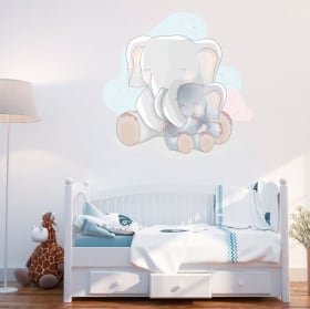 Vinilos para bebé elefantes amor de madre