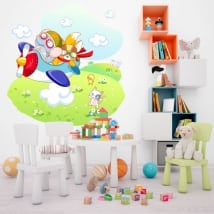 Pegatinas de vinilos infantiles viaje en avión