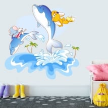 Pegatinas de vinilos delfines diversión infantil