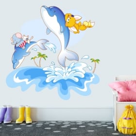 Pegatinas de vinilos delfines diversi&oacute;n infantil