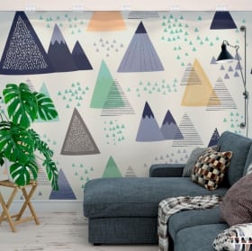 Fotomurales triángulos decoración nórdica