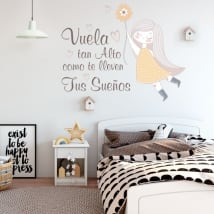 Vinilos y pegatinas frases motivación vuela alto