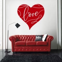 Vinilos decorativos corazón love