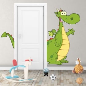 Vinilos decorativos infantiles dragón para puertas