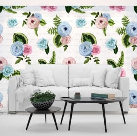 Fotomurales de vinilos flores con frases