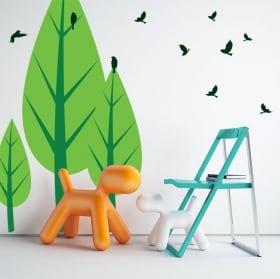Vinilos decorativos &aacute;rboles y pájaros