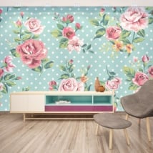 Murales adhesivos con flores para decorar