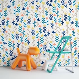 Fotomurales de vinilos con flores de colores