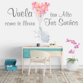 Vinilos frases motivación vuela alto