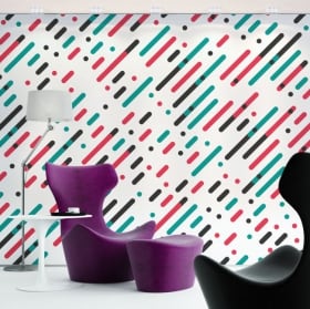 Fotomurales de vinilos l&iacute;neas y c&iacute;rculos de colores