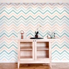 Murales de vinilos adhesivos l&iacute;neas o trazos zigzag