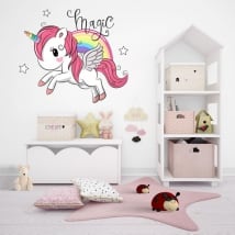 Vinilos y pegatinas infantiles unicornio magic