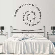 Vinilos decorativos frases espiral bailar bajo la lluvia