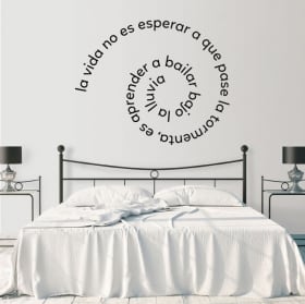 Vinilos decorativos frases espiral bailar bajo la lluvia