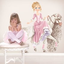 Vinilos decorativos infantiles princesa y caballo