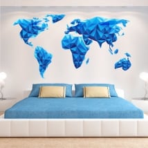 Vinilos y pegatinas mapamundi triángulos azules