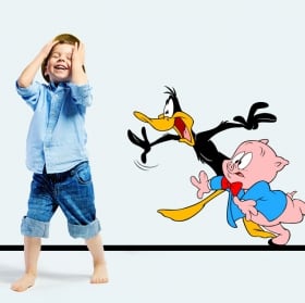 Vinilos y pegatinas infantiles pato lucas y porky