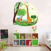 Vinilos y pegatinas infantiles animales de la selva