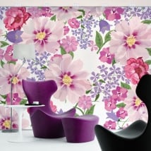 Fotomurales de vinilos adhesivos flores para decorar