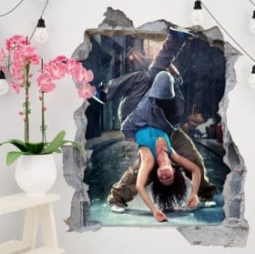 Vinilos decorativos y pegatinas baile urbano 3d
