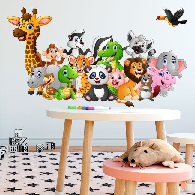 Pegatinas infantiles de animales muebles