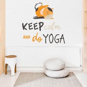 Vinilos decorativos frases en inglés keep calm yoga